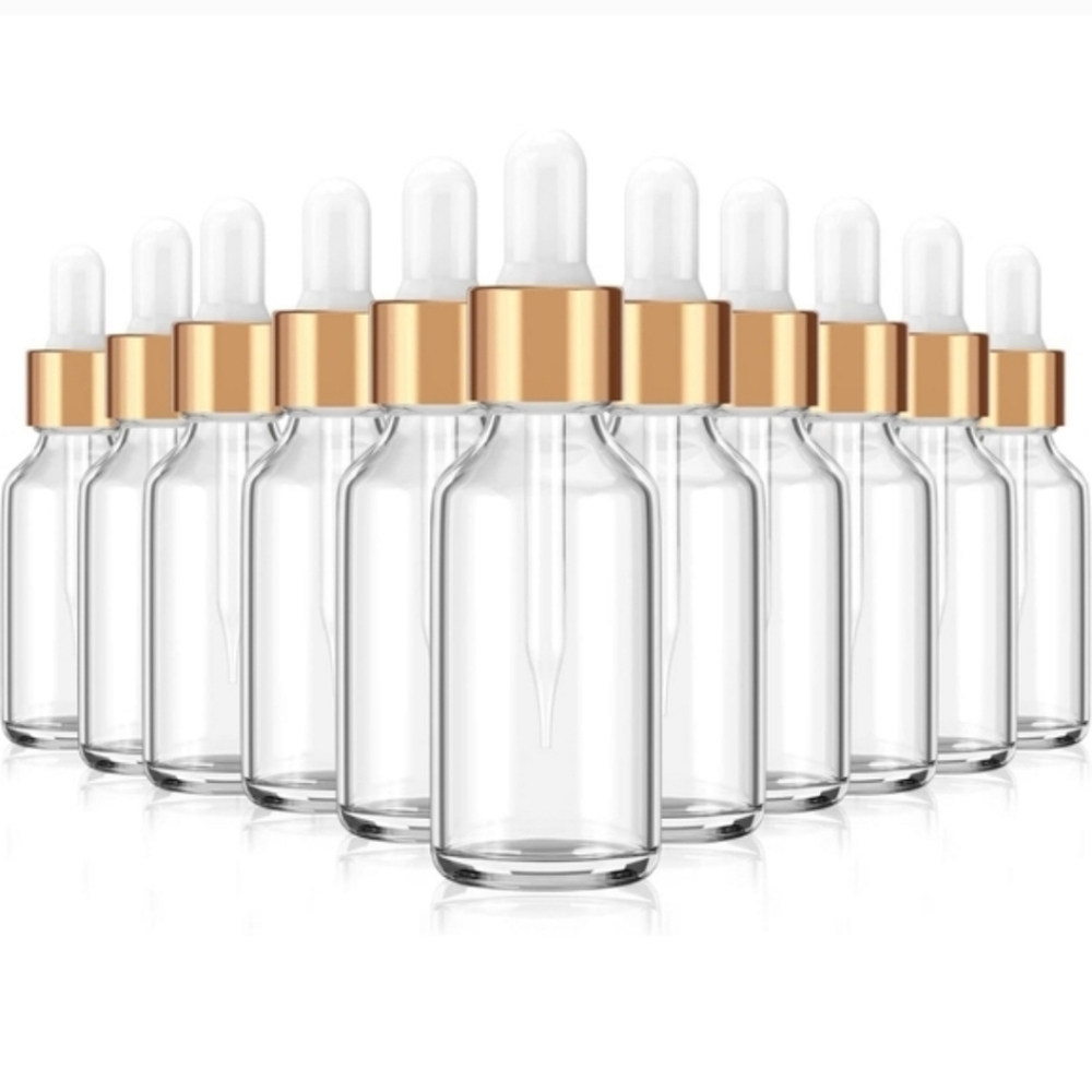 Elegant Gold-Capped Glass  Bottles 18 Pices 30ml